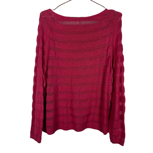 Eileen Fisher Pink Organic Cotton Lose Knit Sweater Size Large - Picture 5 of 5